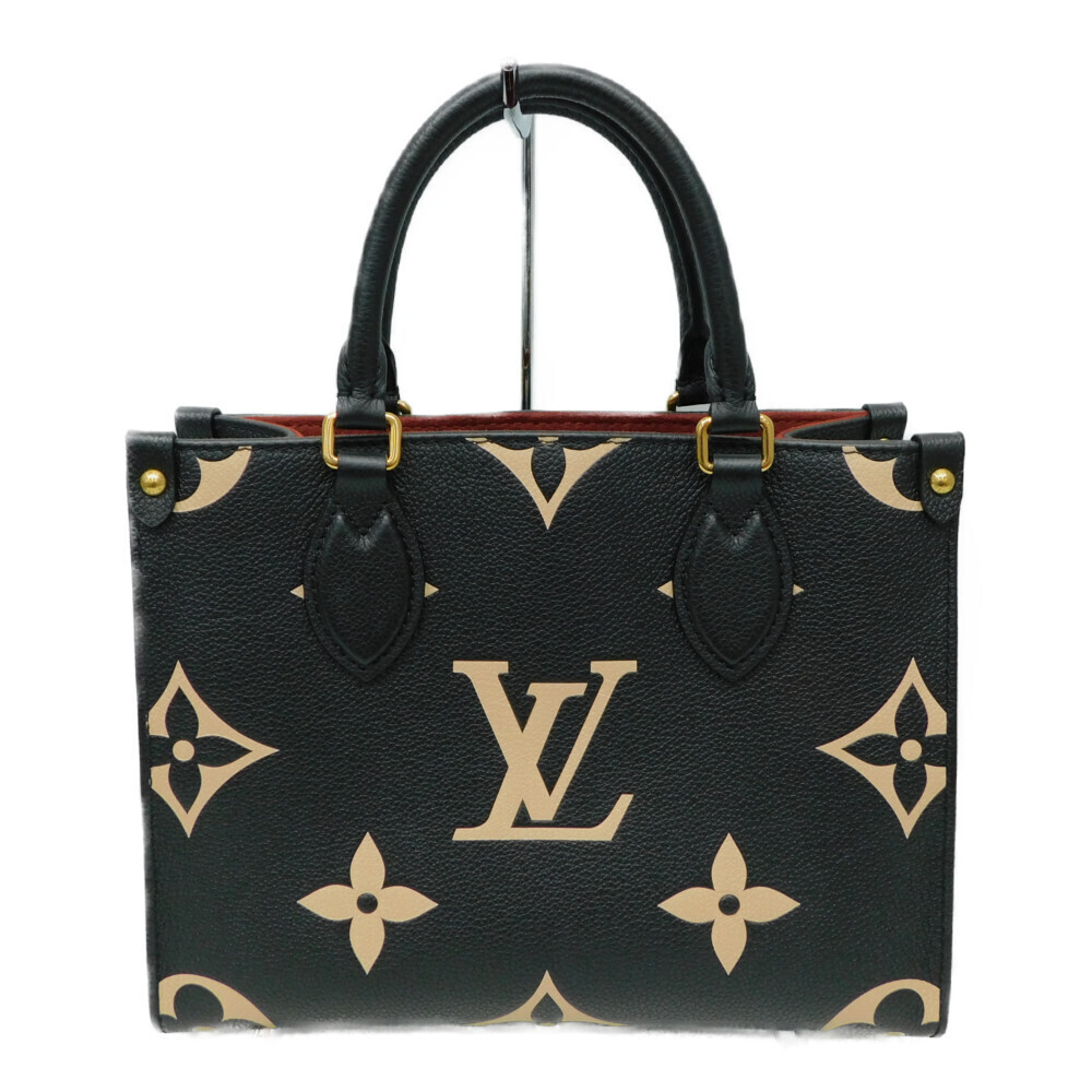 Louis Vuitton Go Bag the Tote Beige Black Empreinte Two Tan On Tone Leather